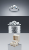 Platinum Three-Stone Diamond Ring