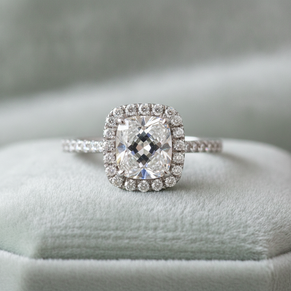 The Marlowe — 1.85ct Cushion Halo