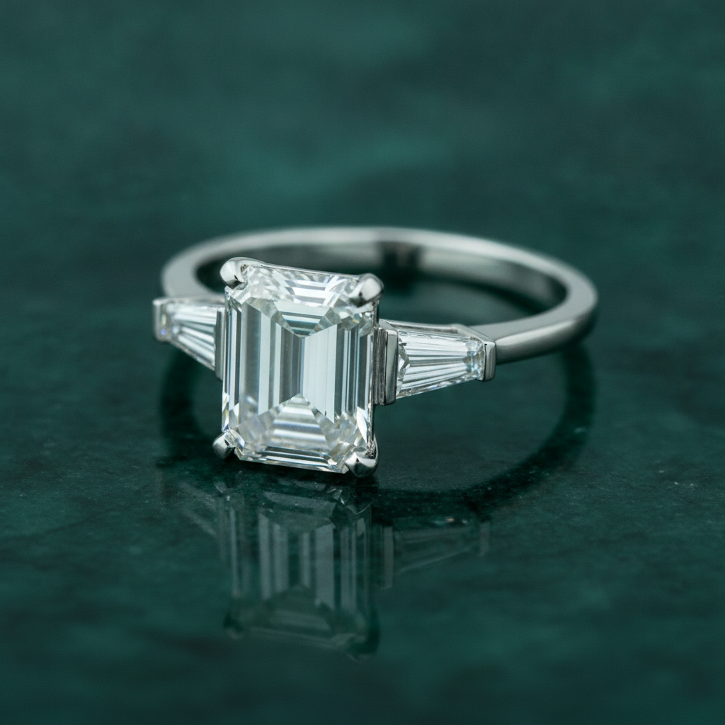 The Juniper — 2.00ct Emerald-Cut Three-Stone